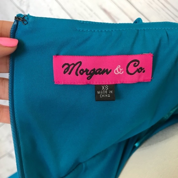 MORGAN & CO Strappy Blue Cocktail Dress Jrs XS - Picture 10 of 10